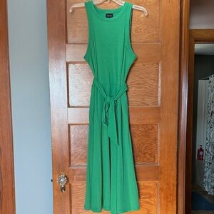 Who What Wear Emerald Green Sleeveless Tie-Waist Maxi Dress